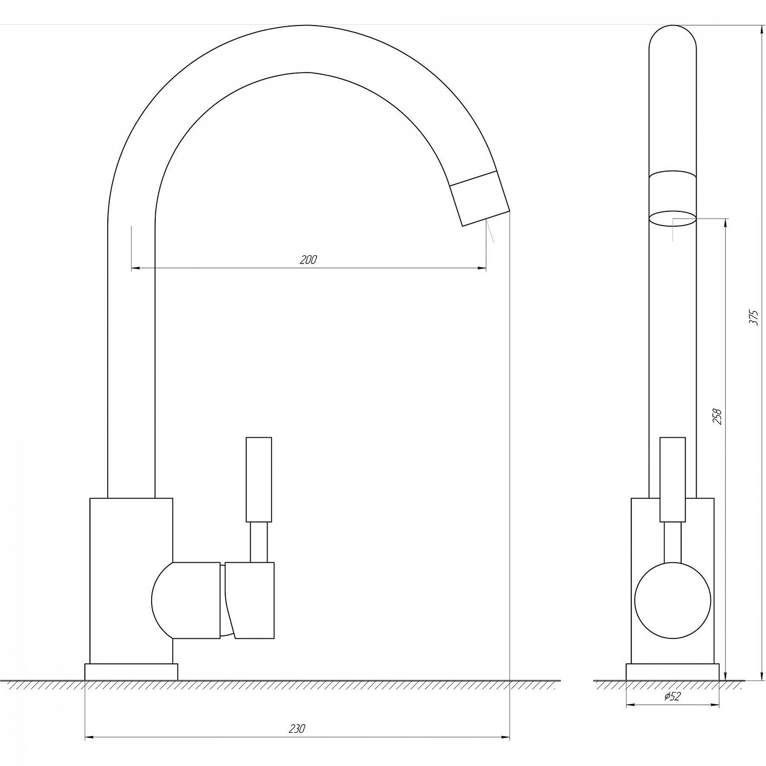 Змішувач для кухні Globus Lux ALPEN SBT1-203S-GP