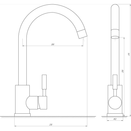 Змішувач для кухні Globus Lux ALPEN SBT1-203S-GP
