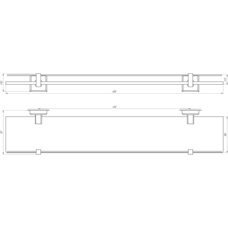 Полиця TOPAZ TKB 9927 скло с бортиком