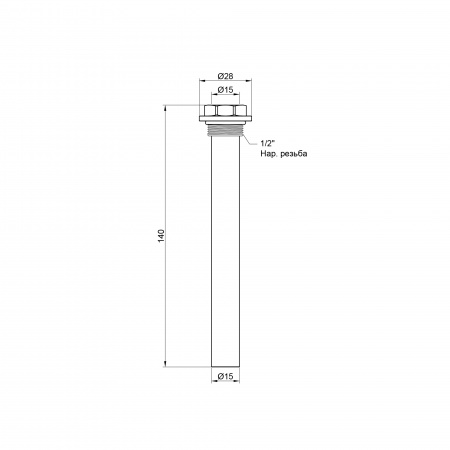 Штуцер для виносного давача SD Plus 140х13х1/2" SD256W15