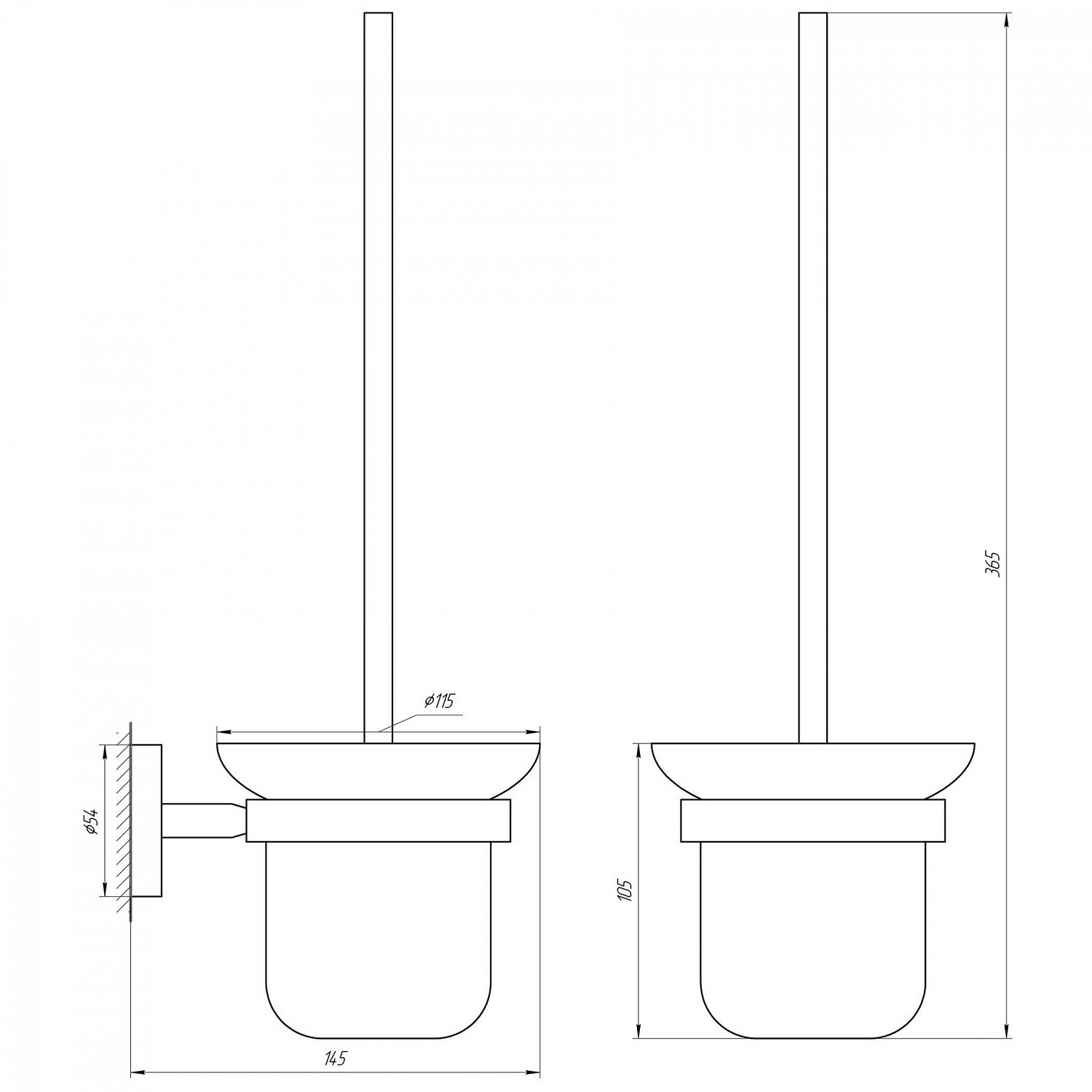 Йоржик настінний без кришки Globus Lux SS8429A  SUS304