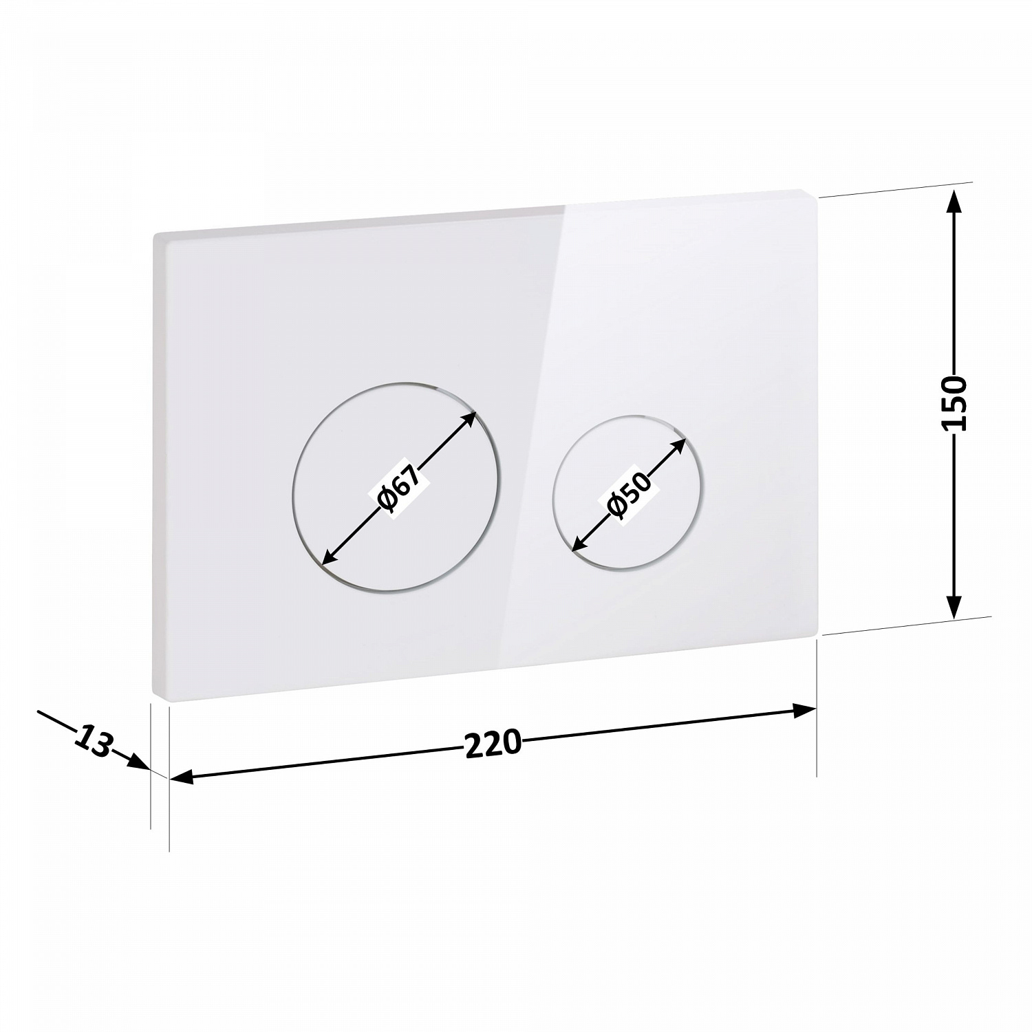 Панель змиву для унітаза Qtap Nest QT0111M11110W