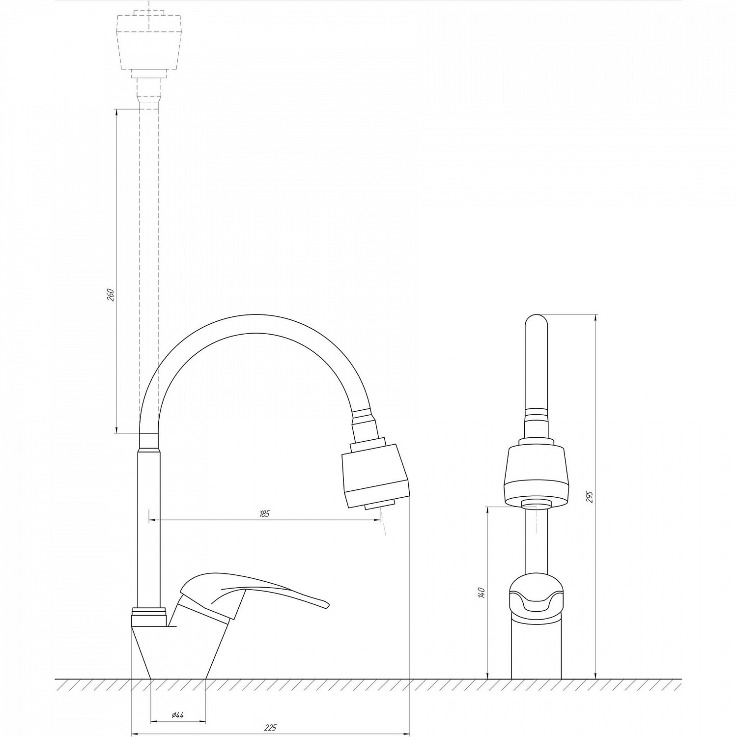 Змішувач для кухні EcoMix ENERGO E-GEZ-203SM-A