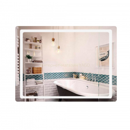 Дзеркало Qtap Mideya (DC-F614) 700х500 з LED-підсвічуванням Touch, з антизапотіванням, димером QT2078NCF07050W