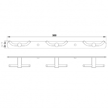 Планка з гачками подвійними 3х2 Perfect Sanitary Appliances RM 1503-3