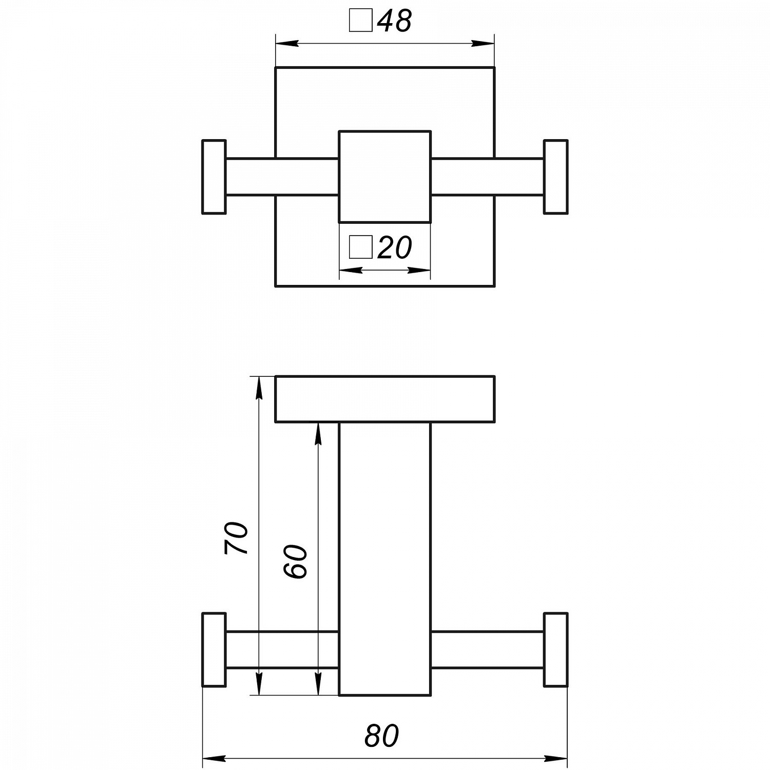Гачок подвійний Globus Lux BQ9412 чорний матовий SUS304