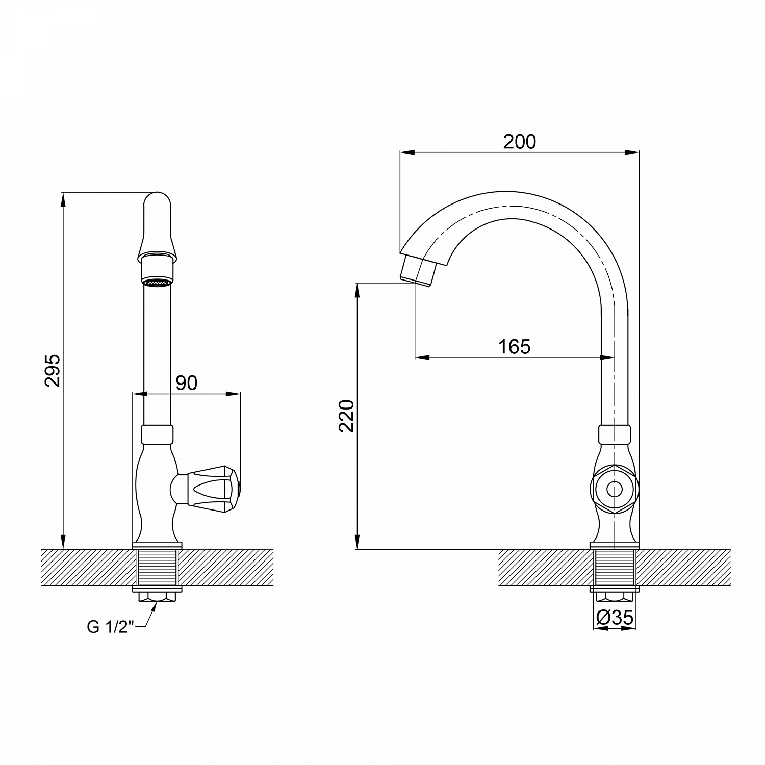 Кран на одну воду для кухні Brinex BW 269