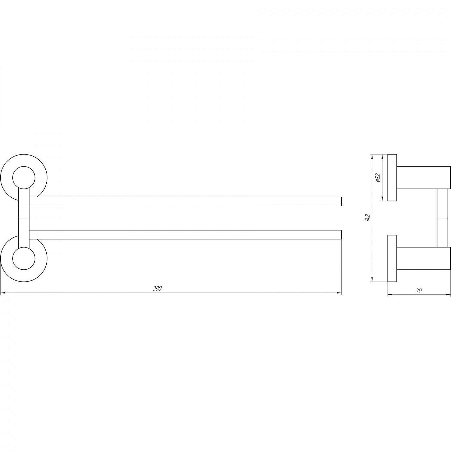 Тримач рушників Globus Lux SS 8431-2  SUS304