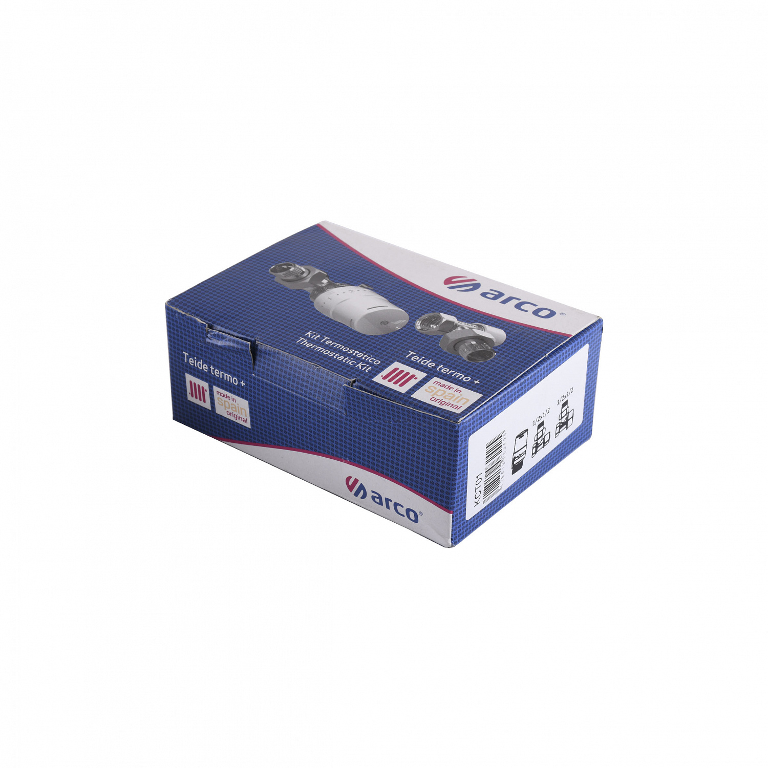 Набір Крани радіаторні кутові ARCO 1/2″ подача + зворотка+ термоголовка KC001 KCТ01 М30 в інтернет-магазині Yago