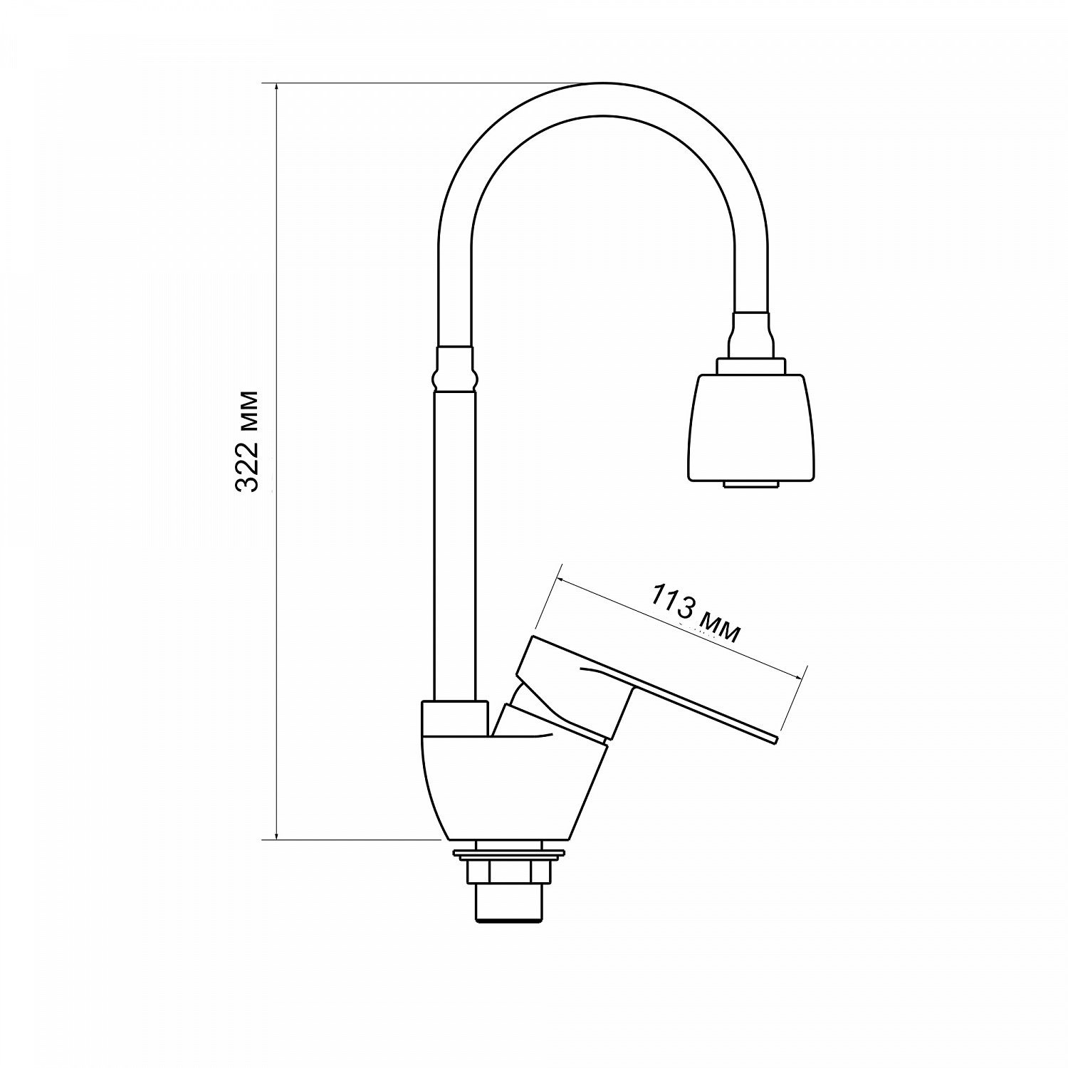Змішувач для кухні Lidz Tani 008F4 з гнучким виливом (k40) LDTAN008F4CRM44972 Chrome