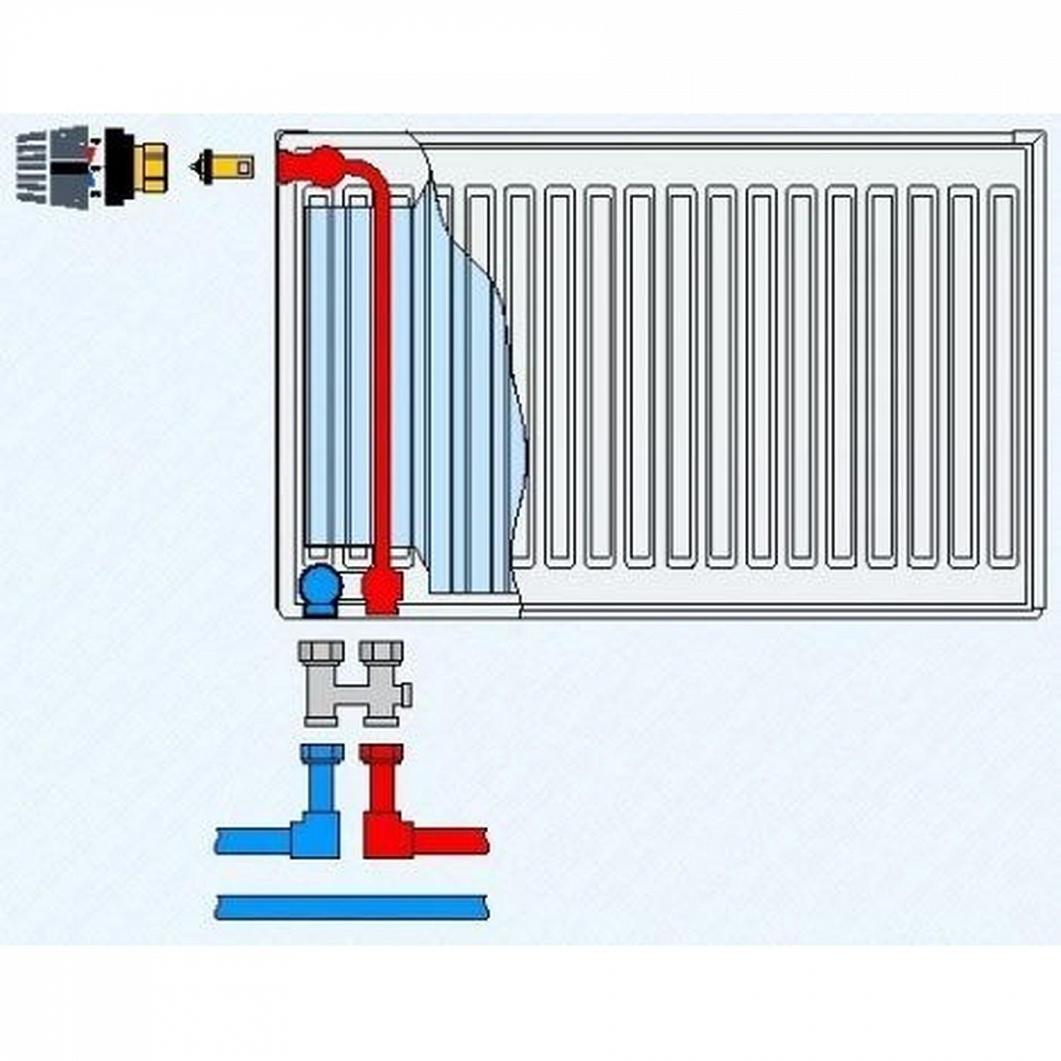 Клапан INNER під термоголовку М30x1,5 панельного радіатора  OPTIMUM/KALITE 1/2″ЗР (в трубу) в інтернет-магазині Yago