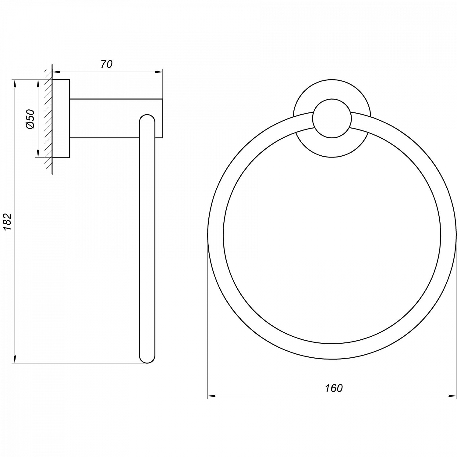 Тримач рушників Globus Lux BS8407 чорний матовий SUS304