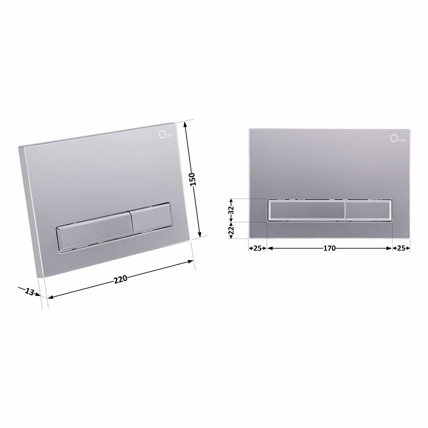 Панель змиву для унітаза Qtap Nest QT0111M08382SAT