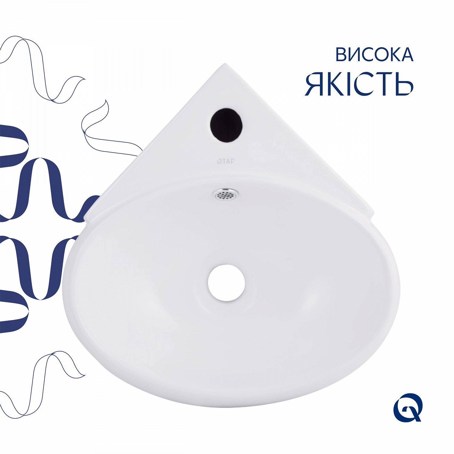Раковина Qtap Leo 390x365x130 White QT11115010WN