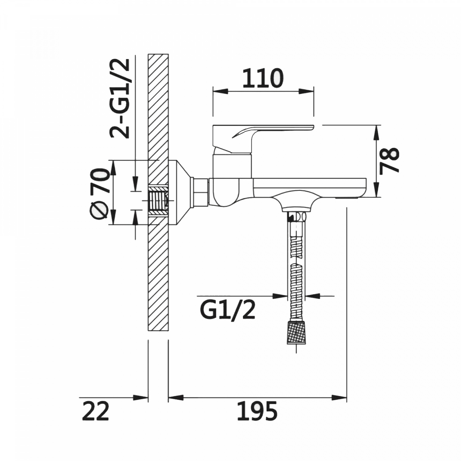 Змішувач для ванни Qtap Jay (з душовим гарнітуром) QTJAY259CRW45553 Chrome/White