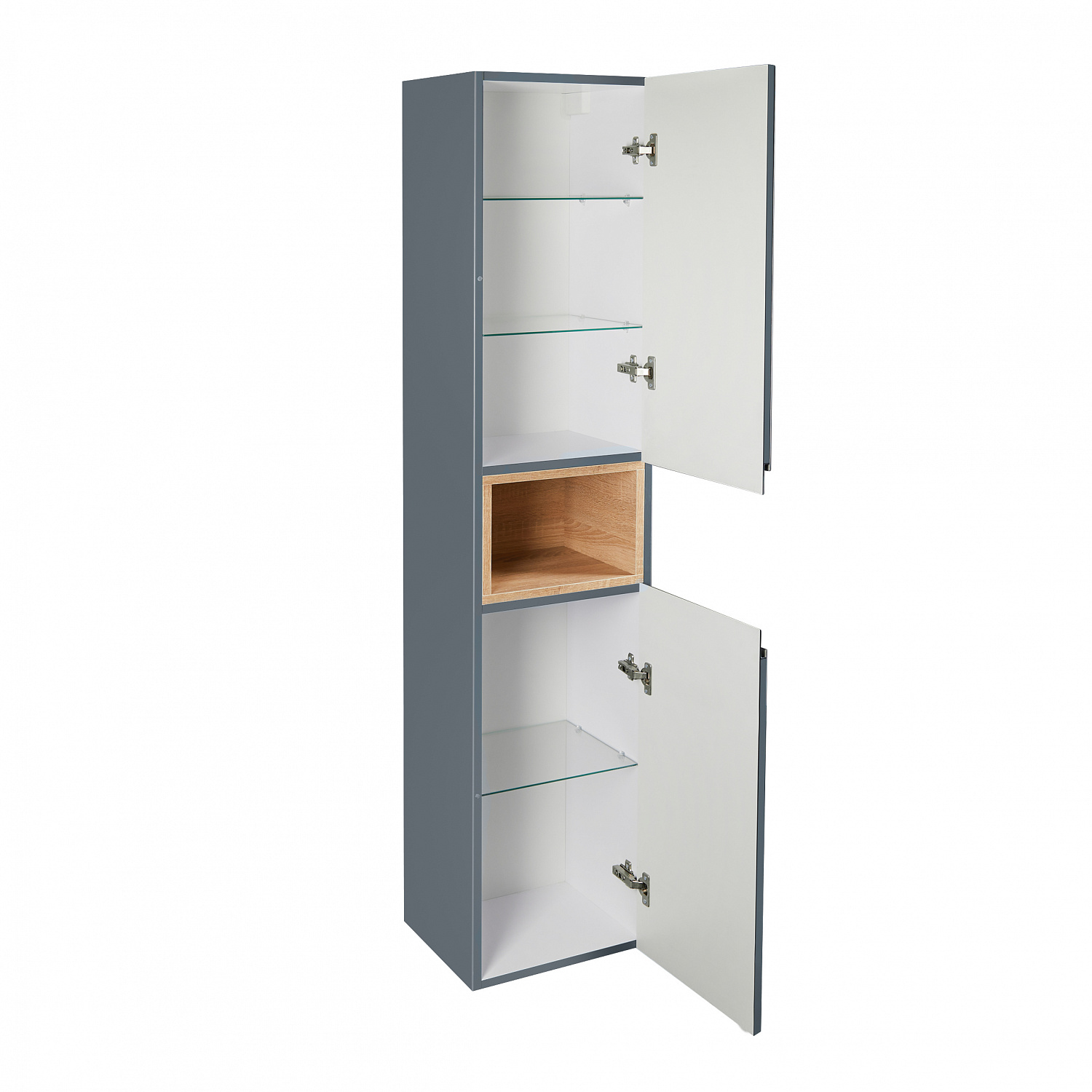 Пенал підвісний Qtap Robin N 350х1650х316 Graphite/Whitish oak QT1376PP16520RGWO