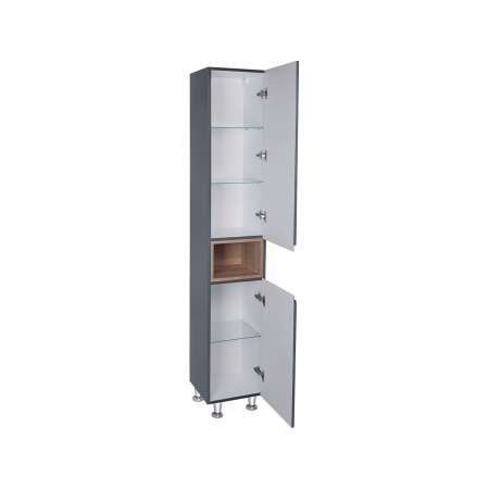 Пенал підлоговий Qtap Robin 350х1950х316 Graphite/Whitish oak QT1376PN1652RGWO