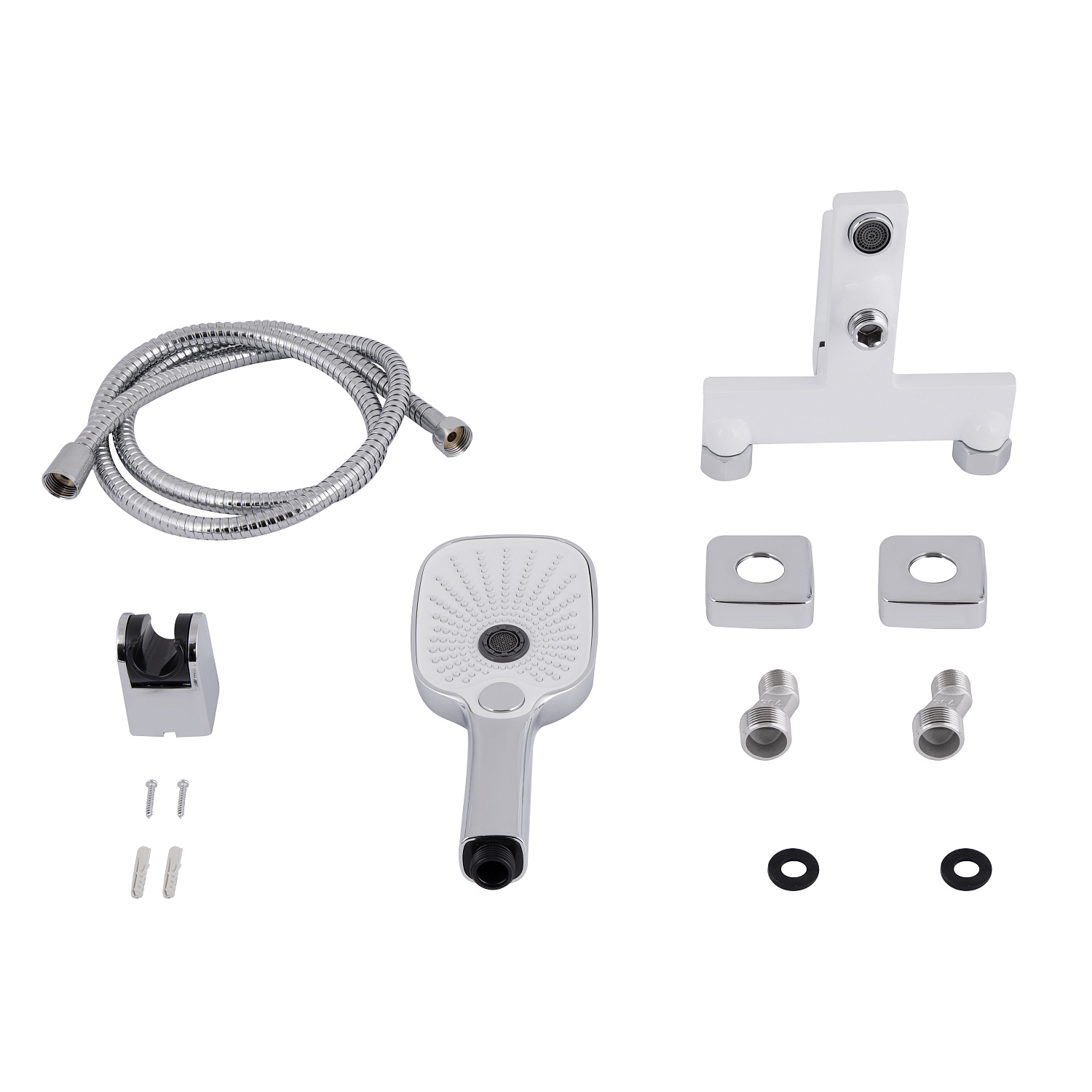 Змішувач для ванни Qtap Gemini (з душовим гарнітуром) QTGEM259CRW45683 Chrome/White