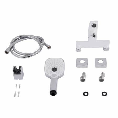Змішувач для ванни Qtap Gemini (з душовим гарнітуром) QTGEM259CRW45683 Chrome/White