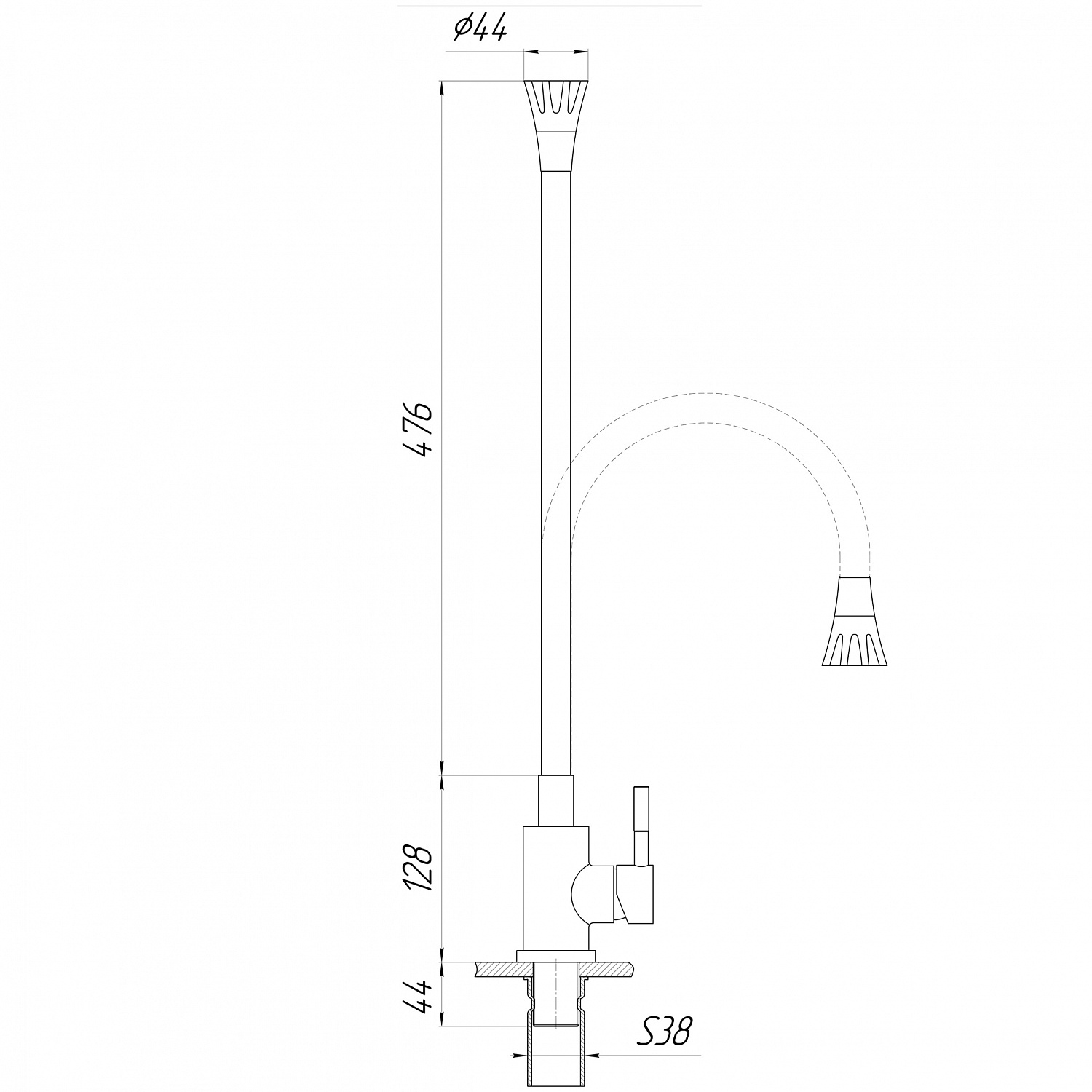 Змішувач для кухні Globus Lux ALPEN SBT1-203SA-GP-B01