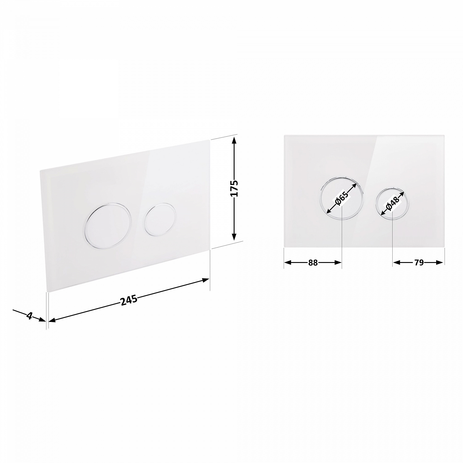 Панель змиву для унітаза Qtap Nest QT0111V1164GW