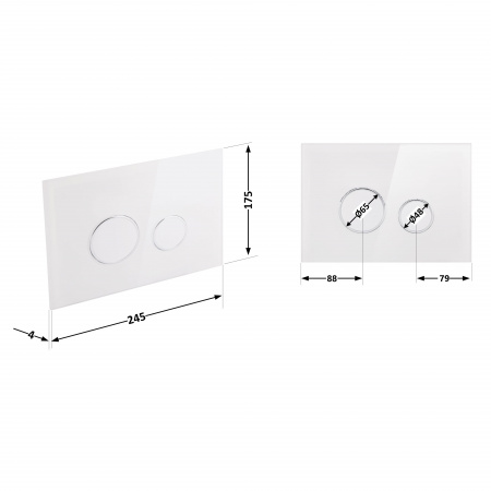 Панель змиву для унітаза Qtap Nest QT0111V1164GW