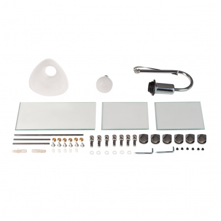 Дзеркало Lidz Sofi 140.07.05 (1) 680х875х100 настінне з 3-ма полицями асиметричне, зі світильником LD78SO6887