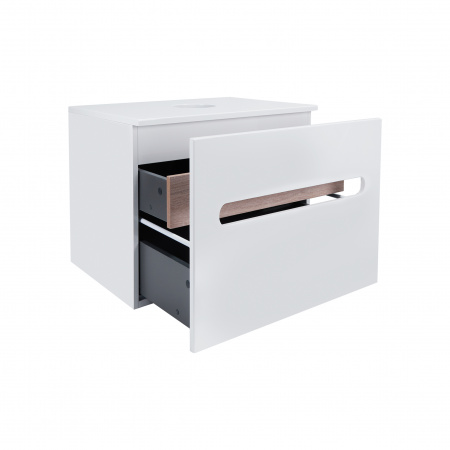 Тумба підвісна Qtap Virgo 600х476х469 White/Whitish oak зі стільницею QT1879TPА601WWO