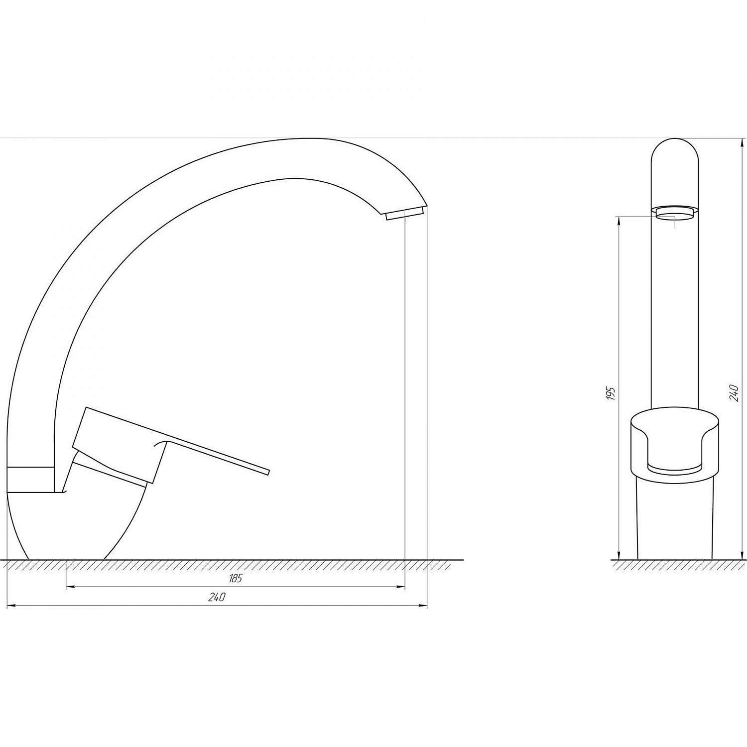 Змішувач для кухні DOMINO ELLIPSE DCC-203S