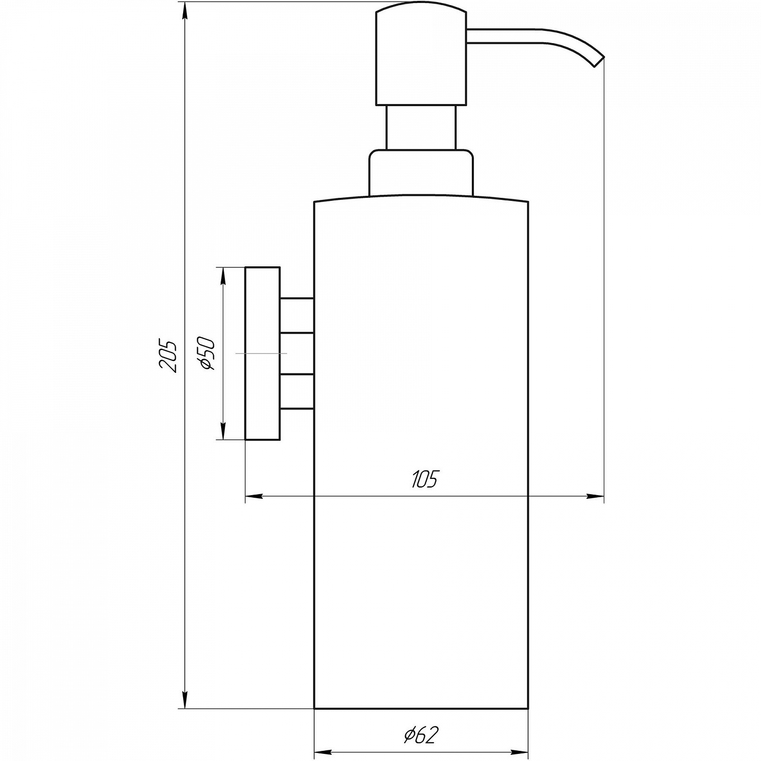 Дозатор рідкого мила Globus Lux SS 8432  SUS304