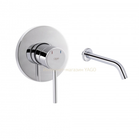 Комплект для умивальника Qtap Spring Chrome: Змішувач QTSPRCRM 0101 +  вилив QTVYT246CRM45930