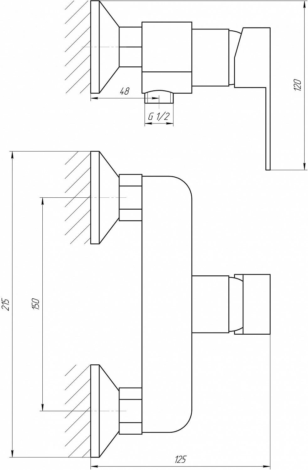 Змішувач для душу Globus Lux Milano GLM-105N-11-Graphite