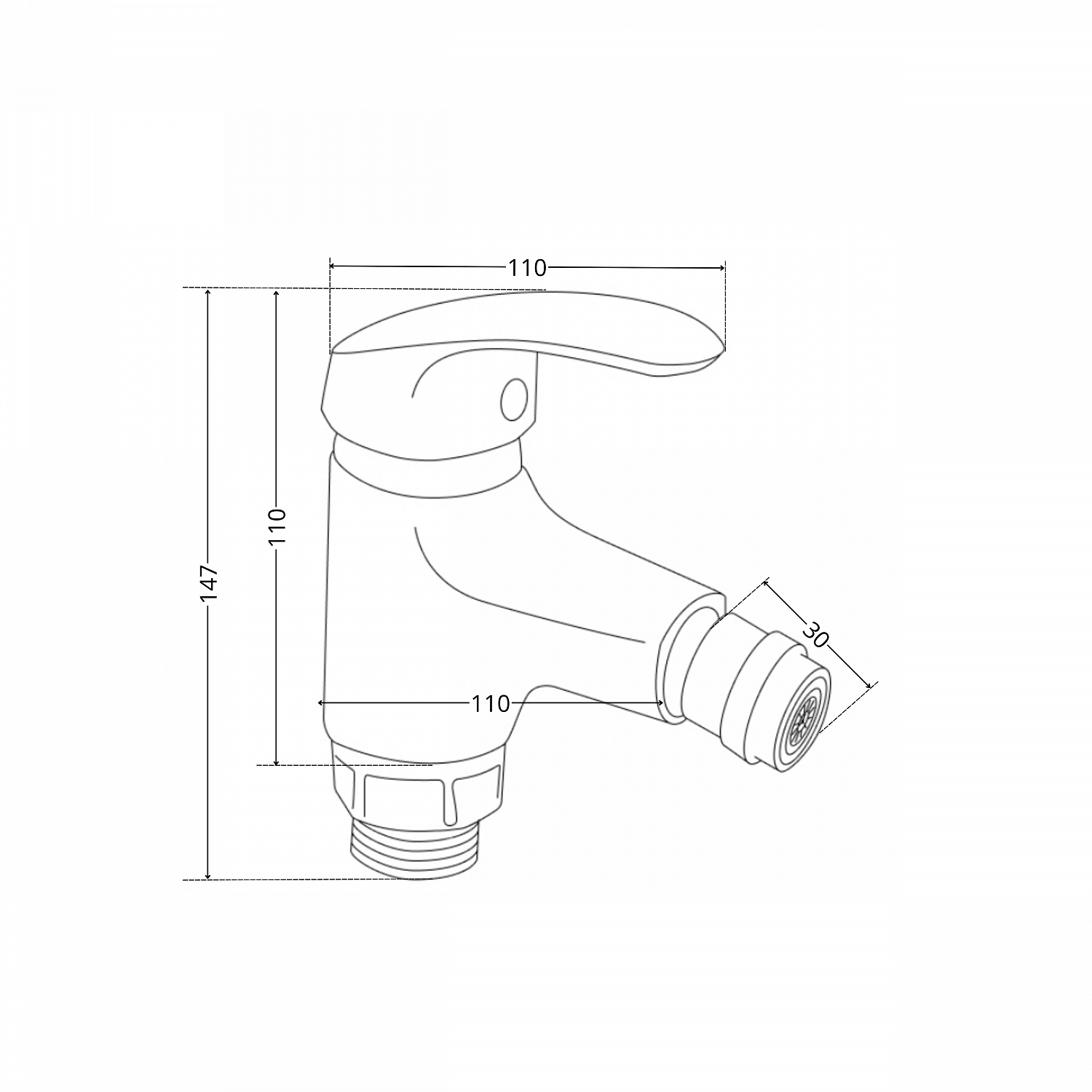 Змішувач для біде Lidz Tani 001AF (k40) LDTAN001AFCRM44958 Chrome