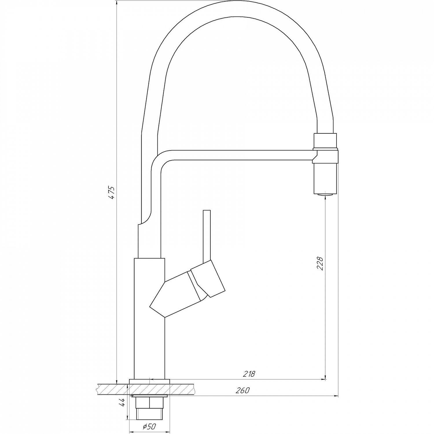Змішувач для кухні Globus Lux DENVER Flex GDF-32-11-01