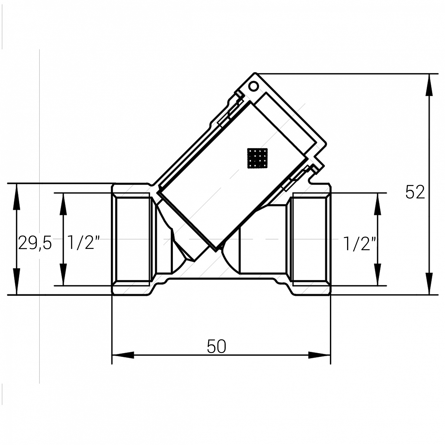 Фільтр грубої очистки латунний 1/2″ВР х 1/2″ВР ливарний Б3301А VA в інтернет-магазині Yago