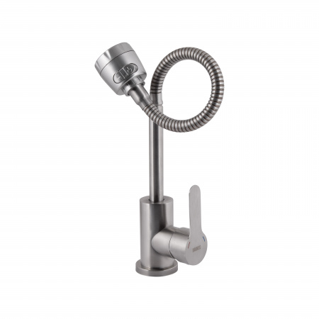 Змішувач для кухні Brinex Pure 015F41 з гнучким виливом   Nickel BRIPUR015F41NKL