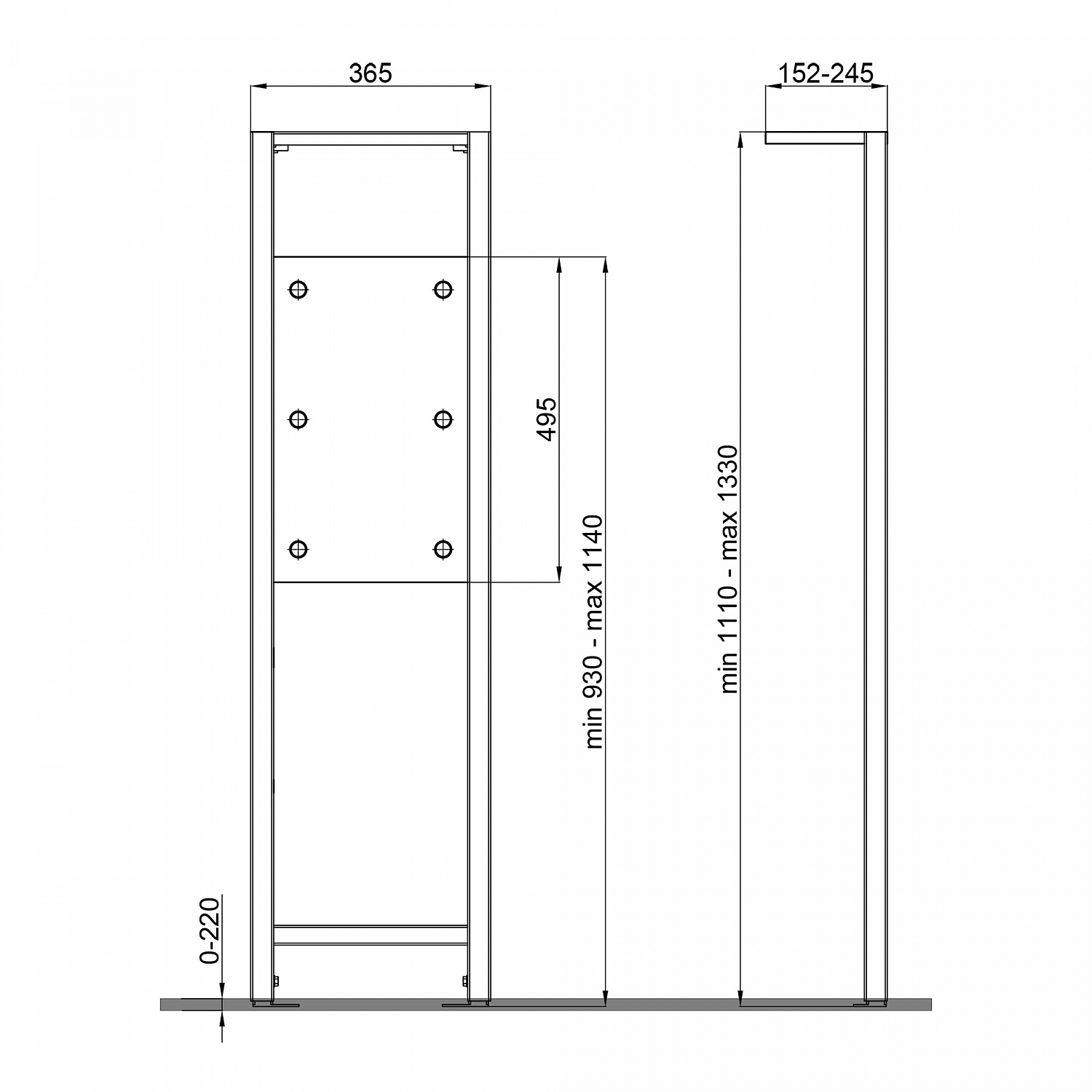 Інсталяція для поручнів і переділів Qtap Nest QT0191716H