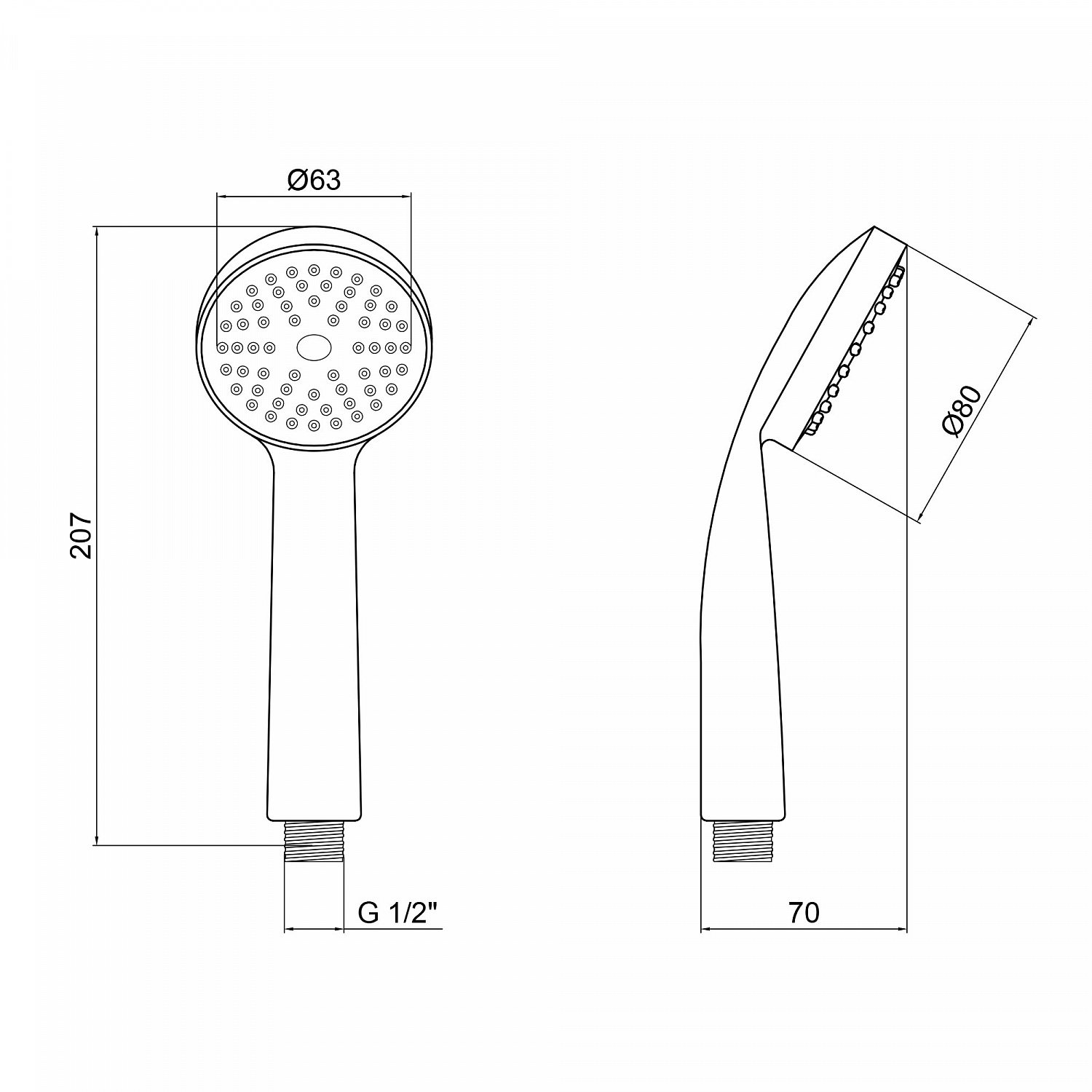 Лійка для ручного душу Лейки Lidz Niagara 00 80 мм округла LDNIA00CRM22039 Chrome