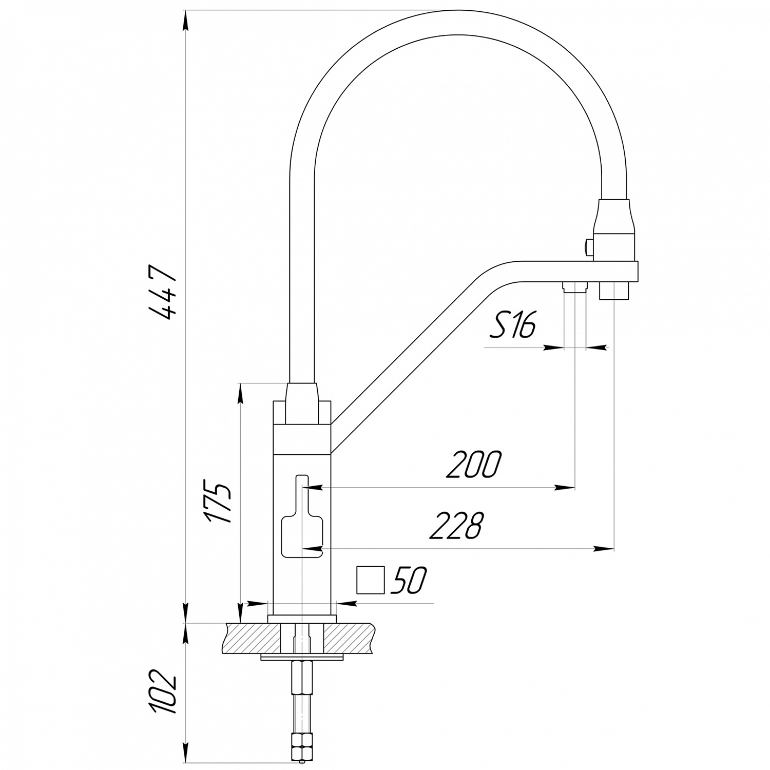 Змішувач для кухні під осмос Globus Lux LAZER GLLR-0900-11-01
