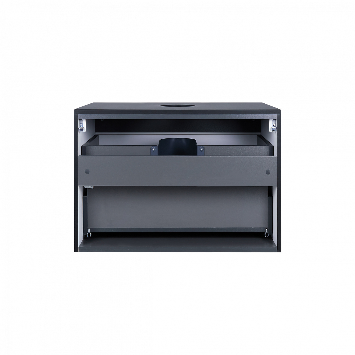 Тумба підвісна Qtap Virgo 700х476х469 Black/White зі стільницею QT1879TPА702BW