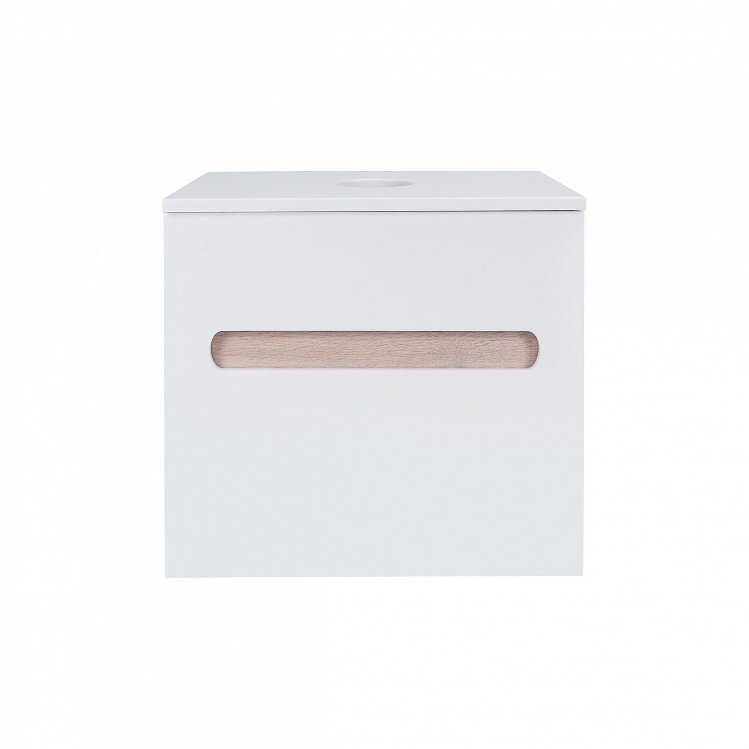 Тумба підвісна Qtap Virgo 600х476х469 White/Whitish oak зі стільницею QT1879TPА601WWO