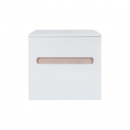 Тумба підвісна Qtap Virgo 600х476х469 White/Whitish oak зі стільницею QT1879TPА601WWO