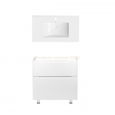 Комплект Qtap тумба підлогова Scorpio 800х825х460 мм White + раковина урізна Albatross QT71SC43959