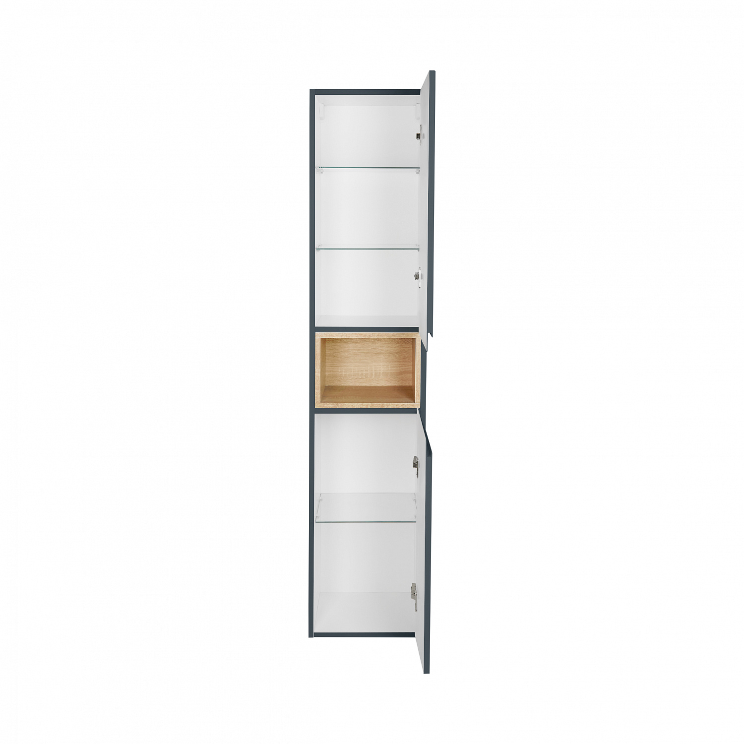 Пенал підвісний Qtap Robin N 350х1650х316 Graphite/Whitish oak QT1376PP16520RGWO