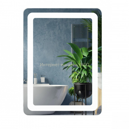 Дзеркало UNIO MRR-04 SQR-RA-H 600 x 800 mm LED FL з підігрівом