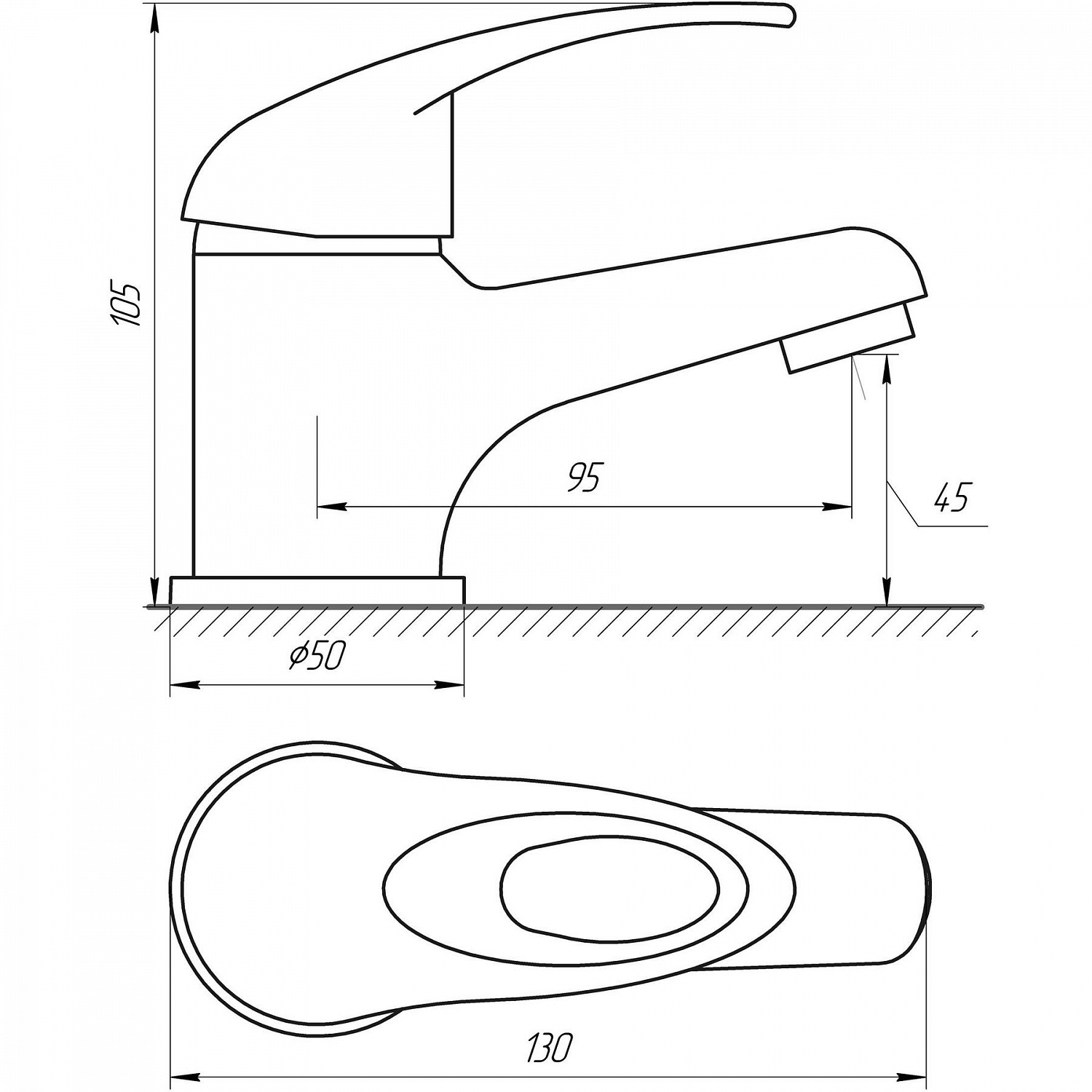 Змішувач для умивальника Globus Lux Sena GLS-101