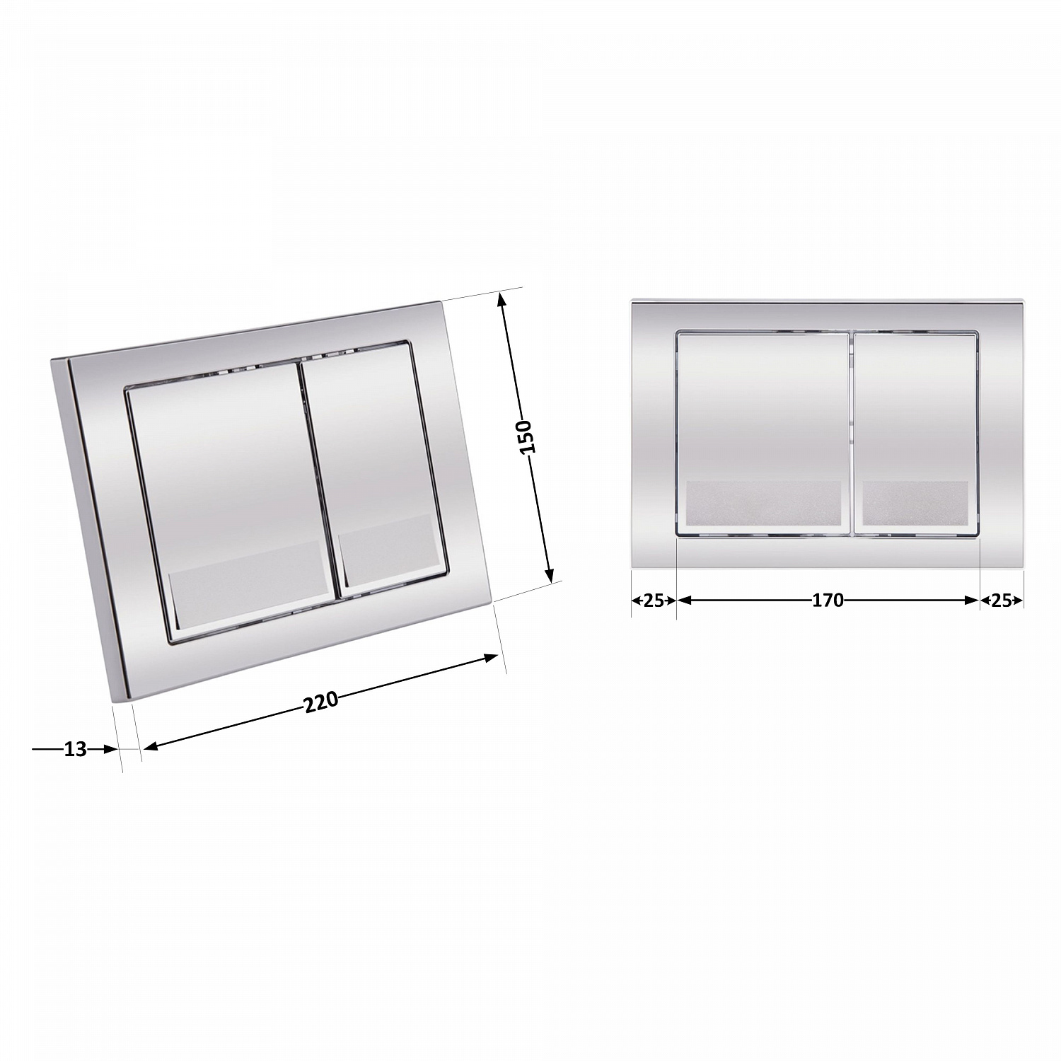 Панель змиву для унітаза Qtap Nest QT0111M06028CRM