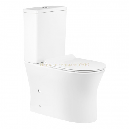 Унітаз-компакт Qtap Virgo безобідковий з сидінням Soft-close QT18222169ARW