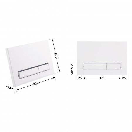 Панель змиву для унітаза Qtap Nest QT0111M08V1384W