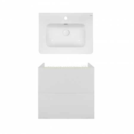 Комплект Qtap тумба підвісна Tern 600х580х437 мм White + раковина урізна Albatross 9H QT71TE44099